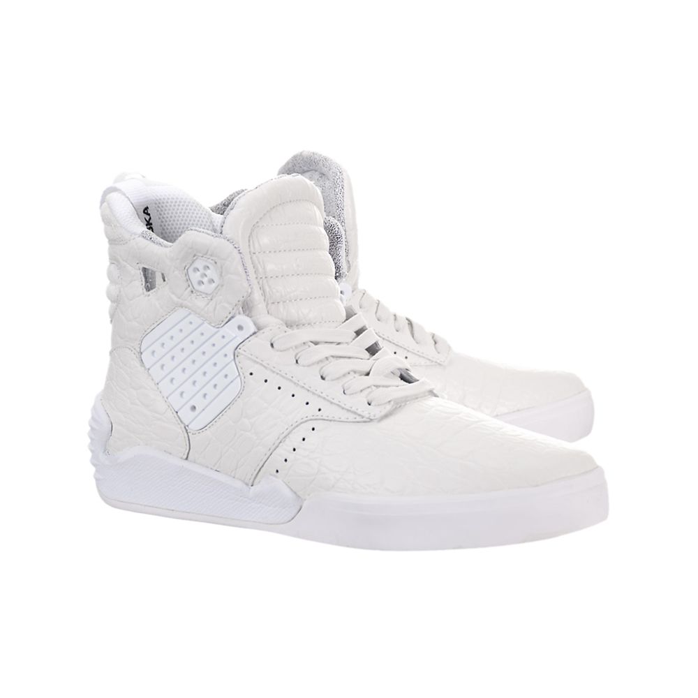 Baskets Montantes Supra SkyTop IV Blanche White/White-White Homme | ULC-84783895